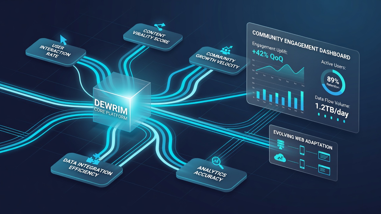 Diagram illustrating Dewrim data pipelines affecting engagement metrics in distributed web environments